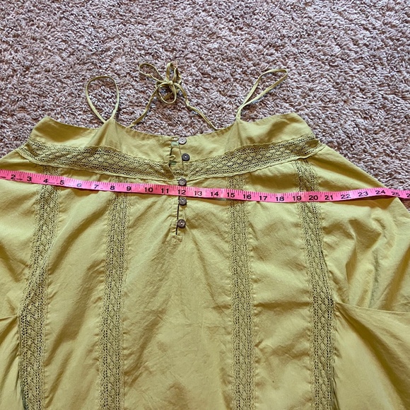 Free People Green, Spaghetti Strap, Maxi, Cotton Dress - Picture 5 of 16